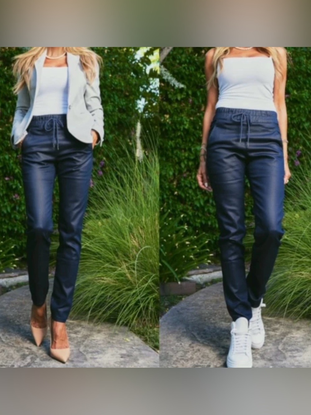 NEW Bevy Flog Shely Pants Womens 24 Dark Blue Original Drawstring Pull On Slim